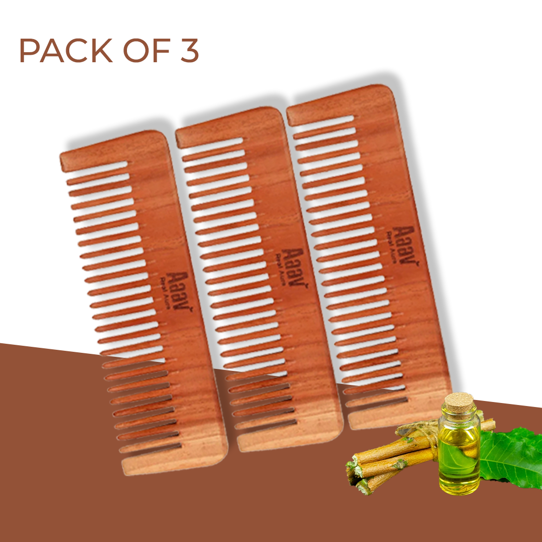 Mahogany Neem Comb (Pack of 3)