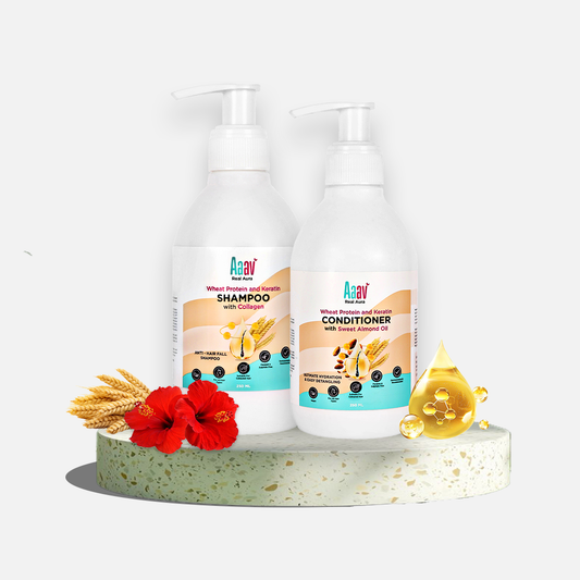 Wheat Protein and Keratin Conditioner with Sweet Almond Oil (Conditioner+Shampoo)