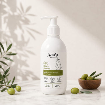 Aaav Olive Keratin Shampoo with Wheat Protein, Squalene & Collagen | 250 ml
