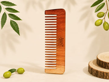 Aaav Mahogany Neem Wood Comb – Anti-Static & Gentle Detangling