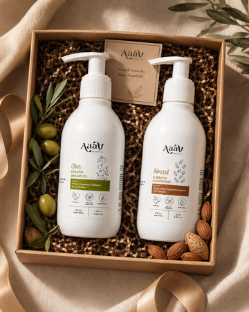 Aaav Olive Keratin Shampoo + Almond & Keratin Conditioner – Hair Care Duo